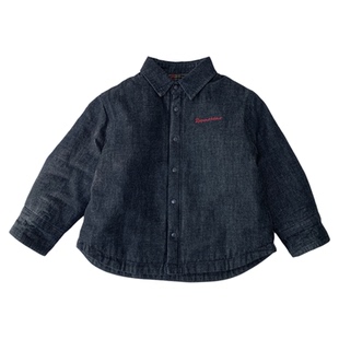 男童夹棉衬衫外套秋冬装加厚保暖牛仔衬衣儿童时尚休闲轻薄上衣潮