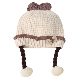 宝宝帽子春夏季婴儿保暖针织帽男宝女宝防风套头帽儿童毛线护耳帽