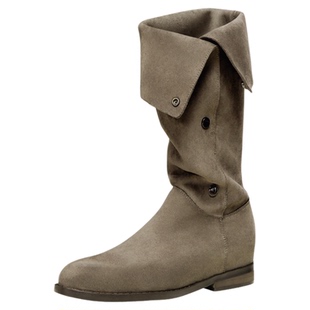 百思图冬季新款加绒西部靴弹力瘦瘦靴堆堆靴高筒女长筒靴W2671DG4