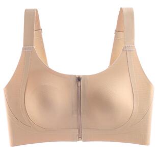 前扣拉链束胸内衣女大胸显小胸全罩杯薄款聚拢收副乳防下垂文胸罩