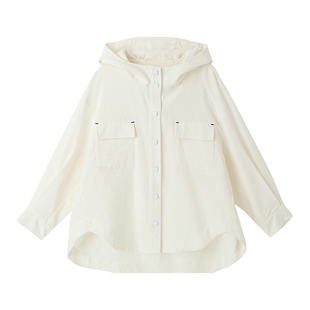 布丁哈鲁童装秋装女童洋气衬衫2026春秋新款儿童百搭休闲连帽外套