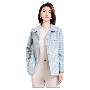 佐尔美春季新款 气质小香风千鸟格上衣外套女E33SO31