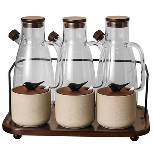 中式复古陶瓷调味罐厨房盐罐调料罐家用油罐2026新款调料盒套装