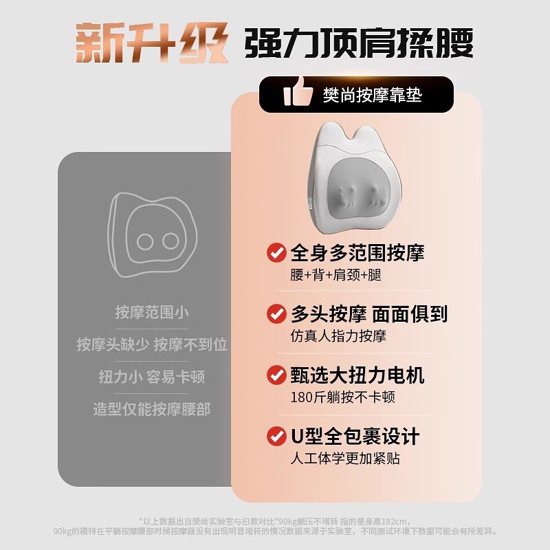 厂家电动按摩腰靠车载腰按摩生活旅行办公腰部腰腰靠垫按摩垫靠