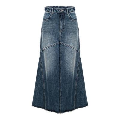 concise-white/简白牛仔鱼尾裙