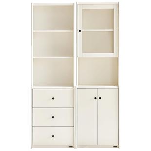 全友家居客厅靠墙带玻璃门组合书柜卧室家用小户型半开放落地书橱