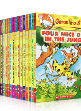 送音频英文原版20册 Geronimo Stilton 老鼠记者1-10-20初级章节桥梁书 彩图漫画青少年冒险小说 6-12岁小学英语故事阅读图书