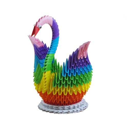 包邮奕耘手工创意DIY参赛作业三角插立体折纸礼物彩虹天鹅材料包