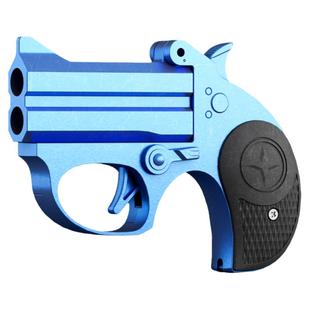 合金德林杰双管抛壳手指枪解压玩具小手枪仿真迷你金属风冰凉道具