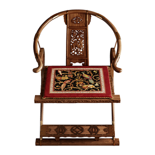 范居态度丹凤朝阳红木太师圈椅垫冬季加厚中式复古高级感茶椅坐垫