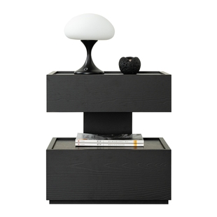 意式极简悬浮式带灯一体床头柜现代简约轻奢卧室收纳柜高级床边柜