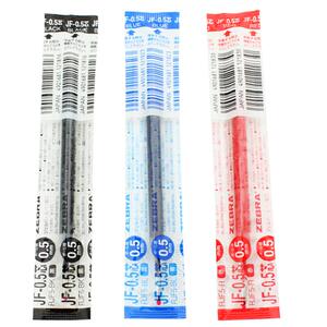 日本ZEBRA斑马笔芯jj15中性笔替换芯JF-0.5笔芯学生用考试按动水笔黑色芯0.3/0.4/0.7/1.0速干不晕染笔芯蓝红