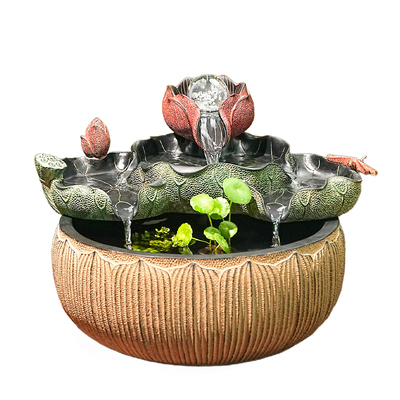 流水摆件循环水招财客厅喷泉家用水景玄关风水球办公室桌面小鱼缸