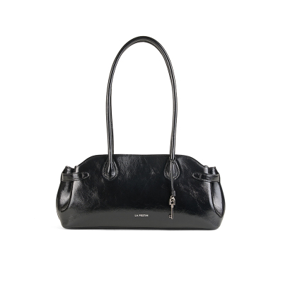 拉菲斯汀头层牛皮包包女式新款保龄球包小众真皮手提腋下包法棍包