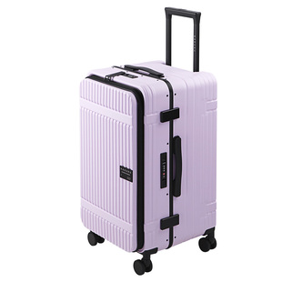 2025新款拉杆箱26寸大容量前开口铝框行李箱pc材质密码箱结实耐用