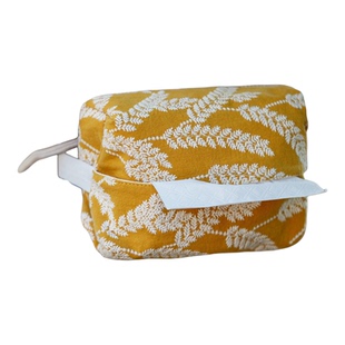 繁野花团满绣布艺车载纸巾盒设计感头枕式抽纸盒大容量复古收纳盒