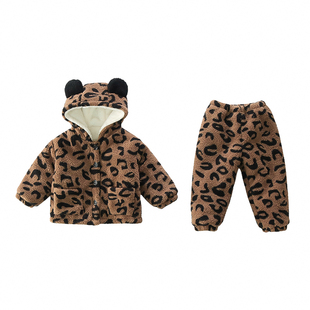 女童加绒加厚睡衣儿童双层珊瑚绒冬季保暖套装女宝宝法兰绒家居服