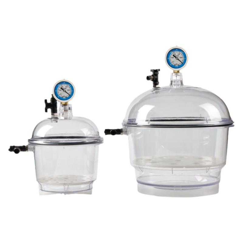 实验室塑料真空干燥器压力表无油真空泵干燥皿150/250/300/400mm