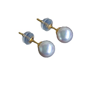 天然海水珍珠耳钉正圆极光AKOYA素钉气质女人轻奢高级感百搭耳环