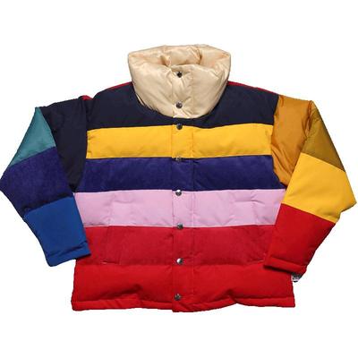 DEVIL NUT潮牌恶魔秋冬情侣无性别立领撞色拼接面包短羽绒服  ATO