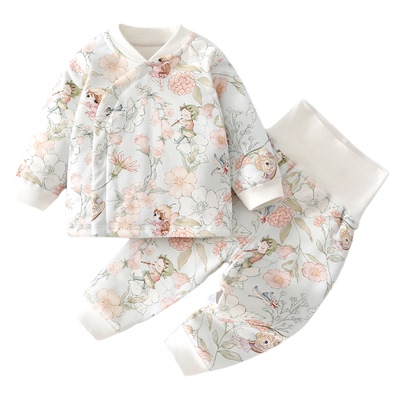 小聪熊婴儿衣服秋季薄棉分体套装