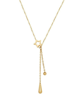 星星流苏水滴简约项链