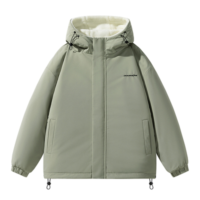 东方骆驼双面穿羊羔绒棉衣外套男士秋冬季加绒加厚冲锋衣棉袄棉服