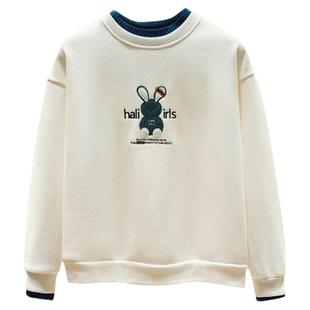 2026春季新款时尚洋气加绒加厚卫衣女士设计感外套秋冬假两件上衣