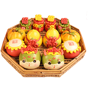 大醒狮龙花样馍馍周岁百天满月蛇宝宝胶东花饽饽儿童百岁馒头糕点