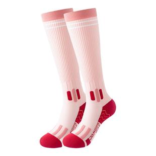专业运动压力小腿袜女健身骑行跑步专用瘦腿压缩袜羽毛球长筒粉色
