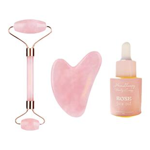 焕颜美容精油按摩套装水晶滚轮刮痧板保湿滋润套组