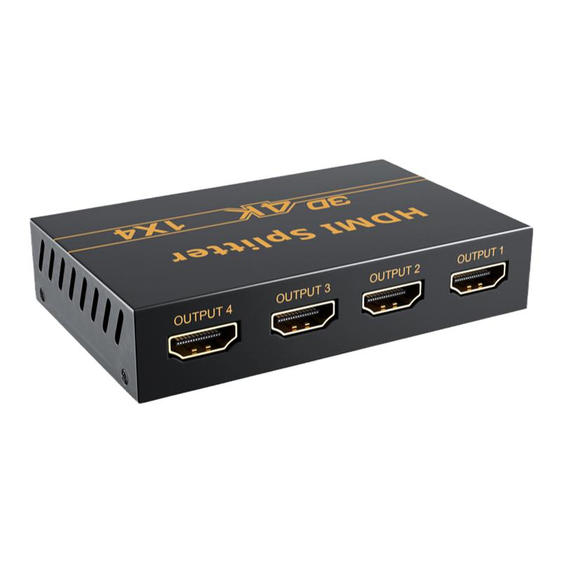 HDMI分配器一分四出四臺(tái)顯示同樣畫(huà)面，一進(jìn)八出4K高清視頻分配器