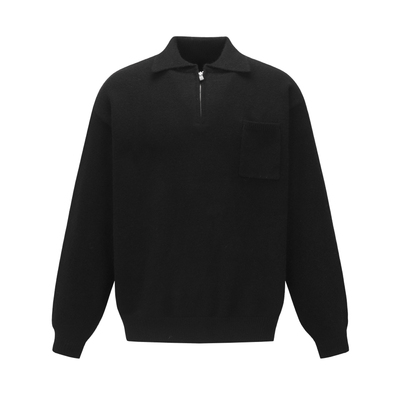 wtmp秋季复古设计半拉链翻领毛衣