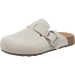 百思图2026夏季新款真皮平底勃肯鞋休闲外穿女包头半拖鞋T1597BH6