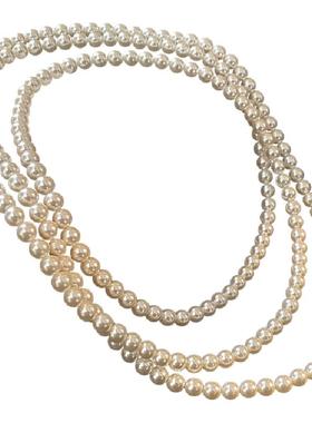 轻奢复古S家珍珠项链女士2024新款颈链高级感小众气质长款毛衣链