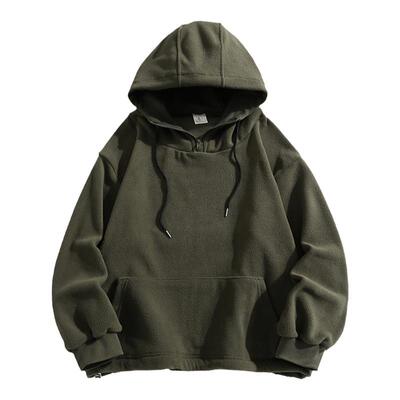 BOYUE帛跃摇粒绒连帽纯色卫衣