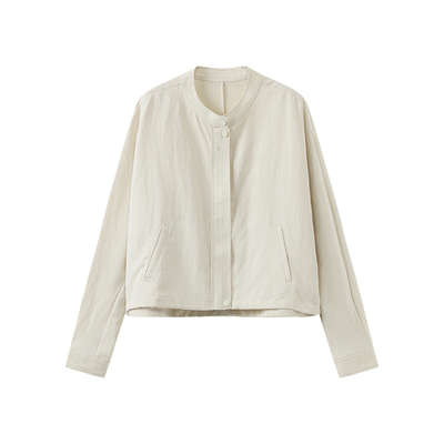 西町村屋圆领简约短外套2026春新款休闲舒适魅力感上衣XXBA10433