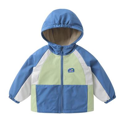 右欧儿童加绒加厚连帽外套