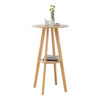 实木脚北欧奶家用小圆桌子简约阳台咖啡厅椅高脚凳组合茶店酒吧台