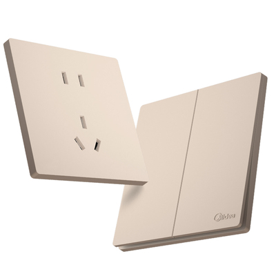 美的·奶油风超薄·开关插座面板