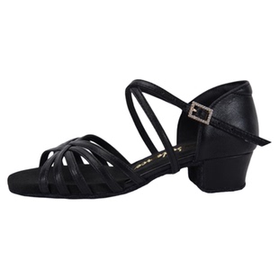 英皇拉丁舞鞋女童黑色儿童跳舞鞋软底专业恰恰舞蹈鞋拉丁鞋女成人