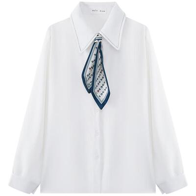 慕兔甜美长袖雪纺衬衫