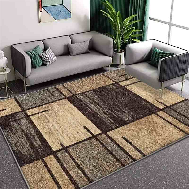 仿羊绒加厚大块地毯客厅沙发批发毯地卧室地垫茶几条纹印花垫床边