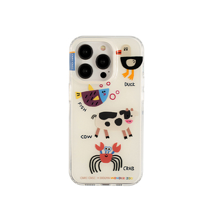 CARECASE 动物园螃蟹奶牛鸭鱼双层印花手机壳 可爱高级简约 原创设计 适用于苹果iPhone17 16 15  14 Pro Max
