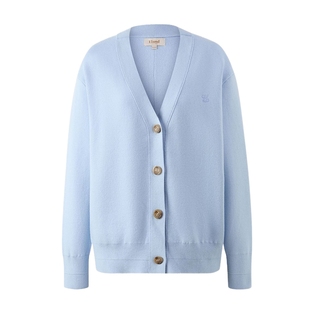 【可机洗羊毛】Eland衣恋毛针织衫女简约v领柔软开衫2025春季新款