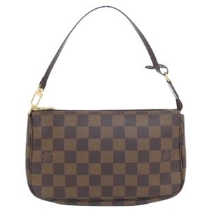 中古LV路易威登女包95新Pochette Accessoires麻将包棋盘格手提包