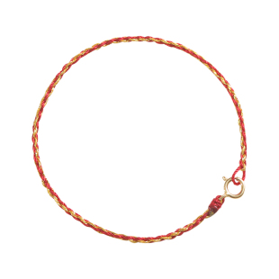 极细本命年红绳手链女手工编织可穿珠手绳diy半成品串黄金路路通