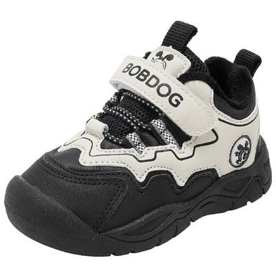 巴布豆童鞋儿童二棉鞋2025新款冬季男宝宝加绒冬鞋男孩男童学步鞋