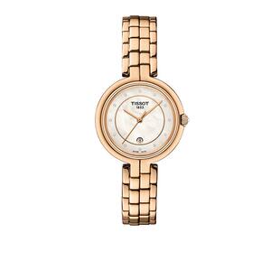 Tissot天梭弗拉明戈系列石英钢带女表真钻母贝盘瑞士手表官方正品