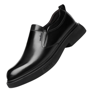 老爷车大头皮鞋男士真皮商务正装德比鞋男英伦套脚休闲鞋工作鞋男